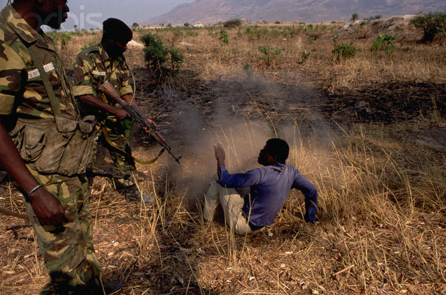 Beating a UNITA Suspect