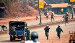 Manifestation de rue Conakry gendarmerie FNDC opposition jet de pierre