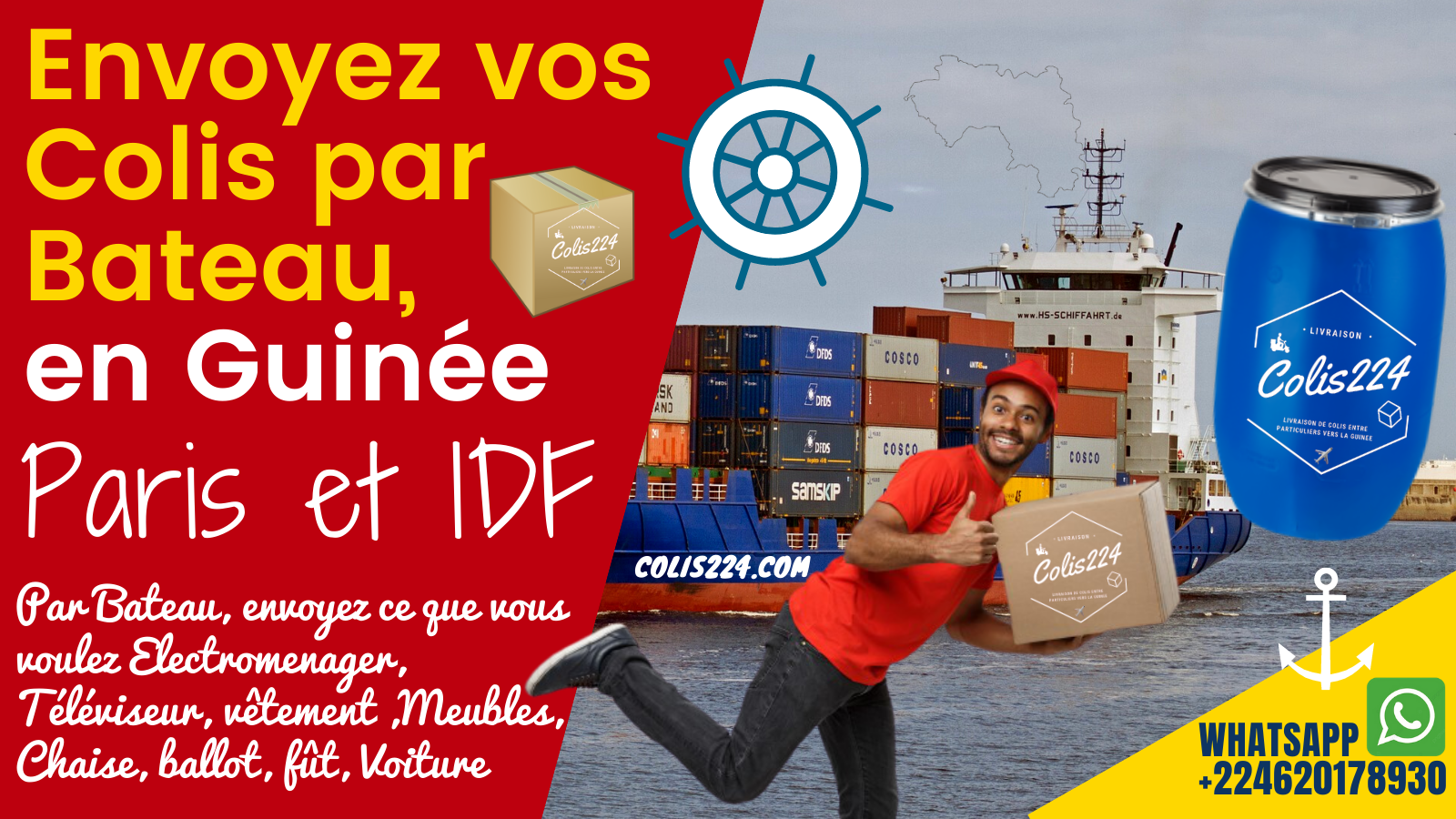 Envois par bateau colis