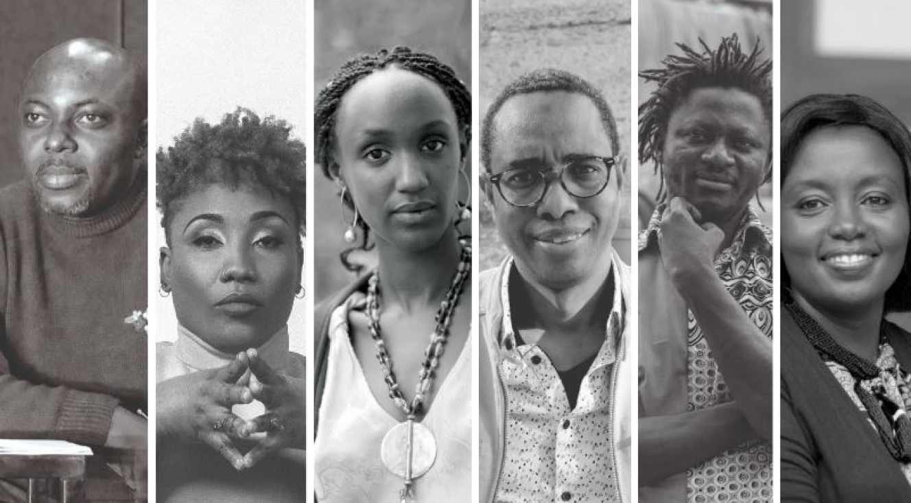 Les dramaturges Kouam Tawa, Gaëlle Bien-Aimé, Carole Karemera, Souleymane Bah, Michael Disanka et Assiimwe Deborah Kawe