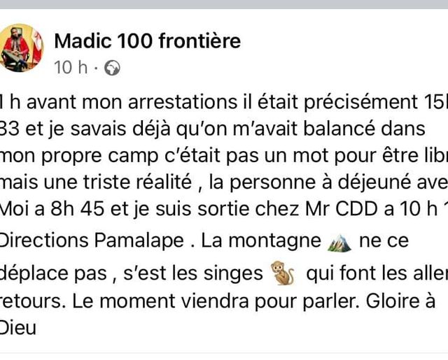Madic 100 (sans) frontières avait oublié qu’il y’avait bel et bien une frontière à Pamelap.