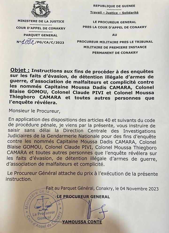 Guinée : Déclenchement d'Enquêtes Poursuites contre d'Éminentes Figures Militaires