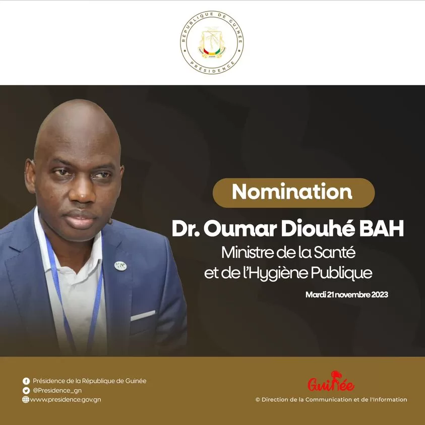 Dr Oumar Diouhé Bah Ministre dela Santé et de l'Hygiène Publique